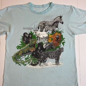 vintage 1987 wild life Animals 2 sided t shirt